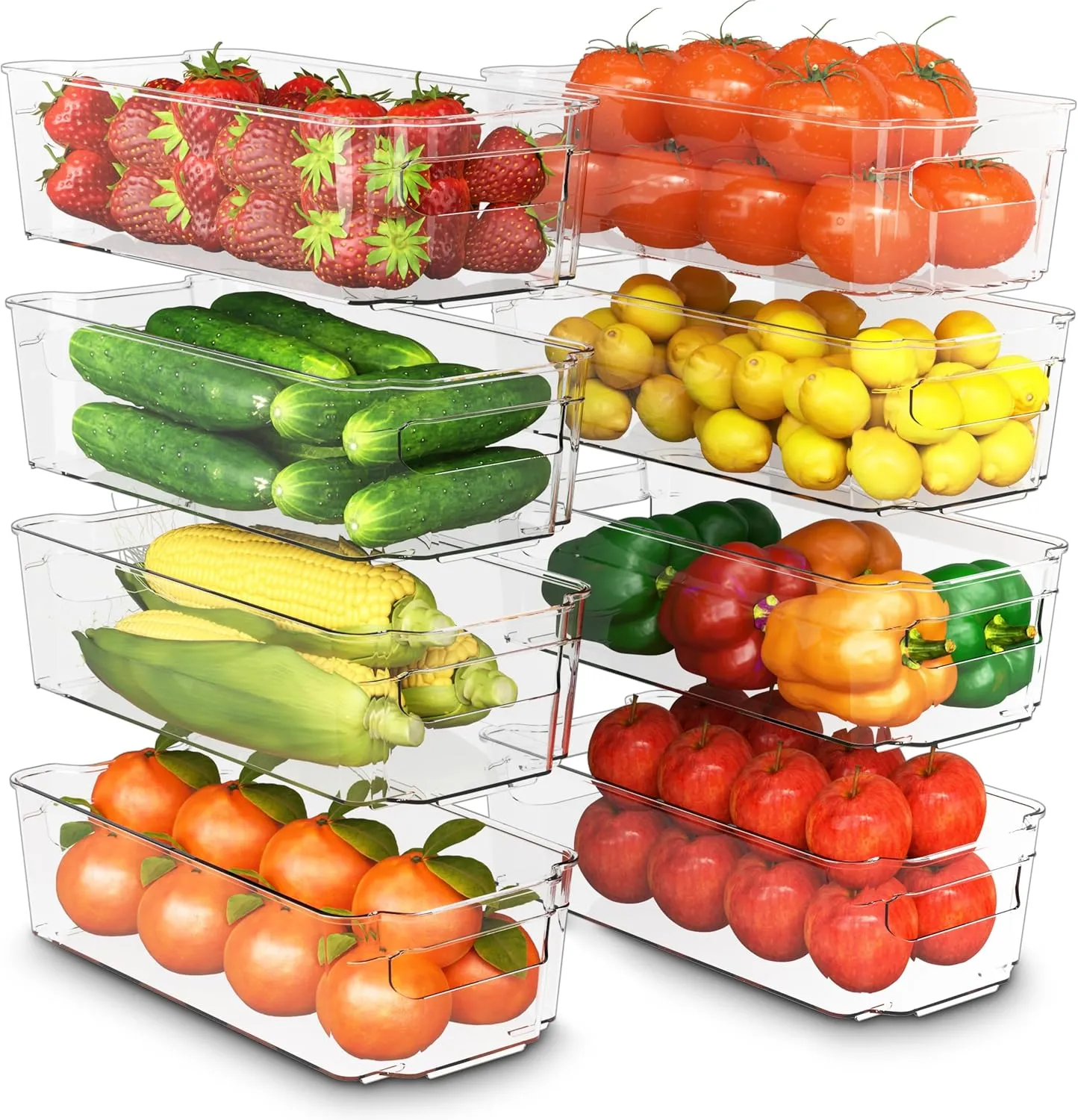 Organizadores transparentes para nevera y cocina